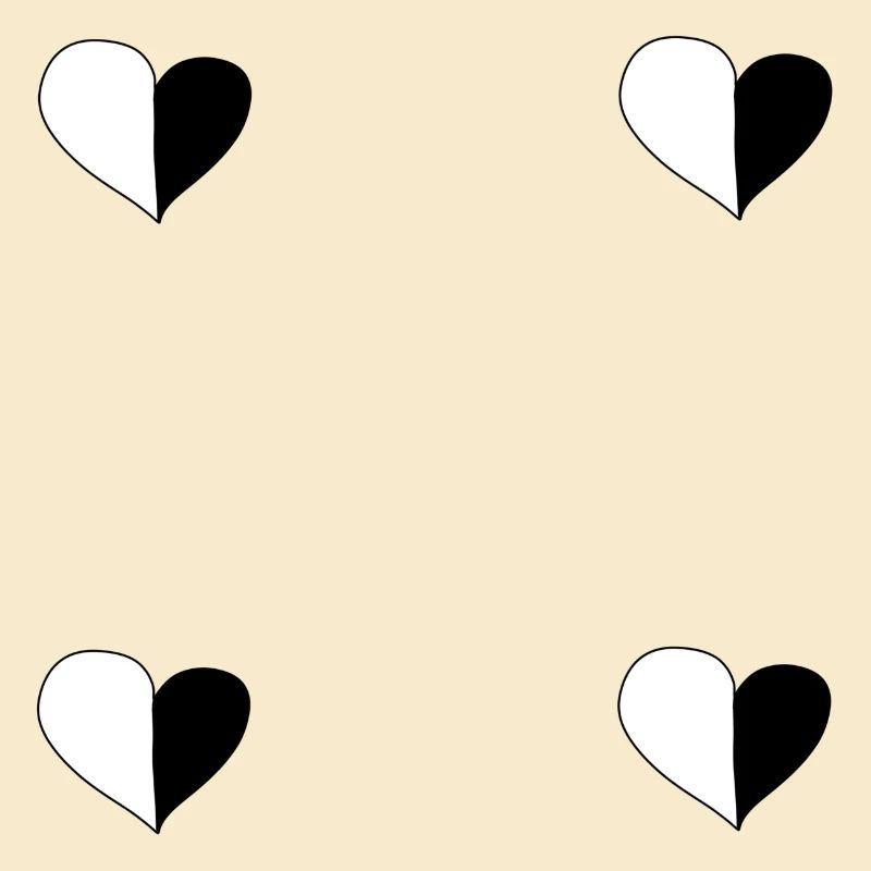 herz vier herzen symbol zwei teile liebe muster