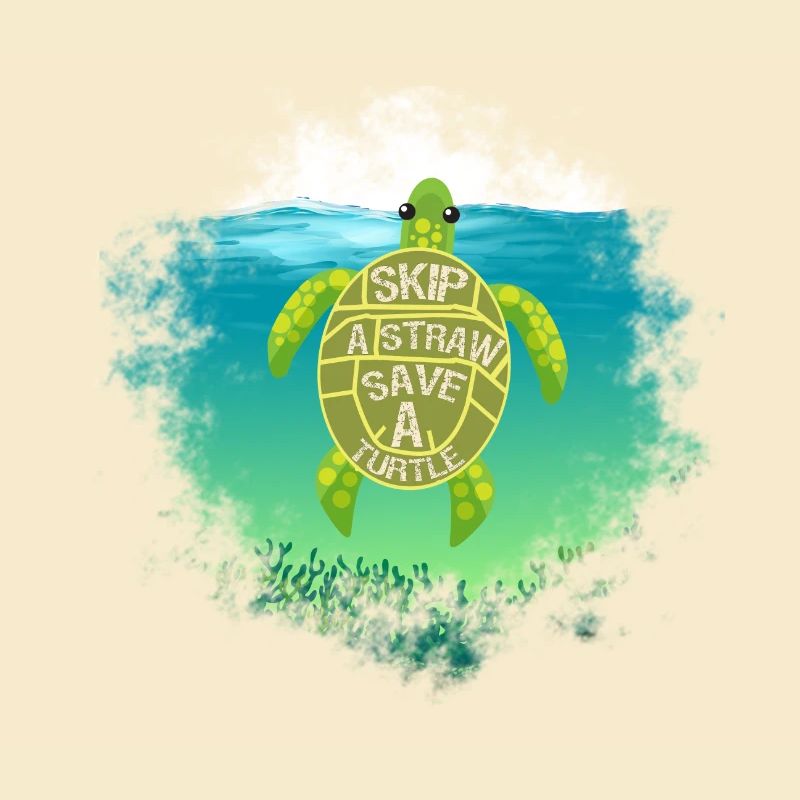 Sea Turtle Conservation Gift Skip a Straw Save a