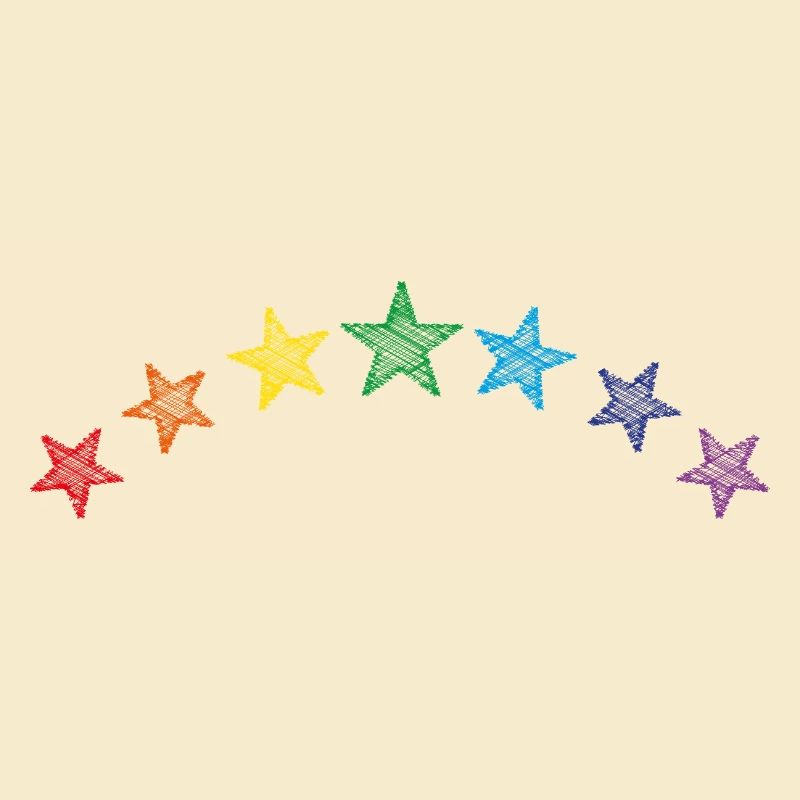 Sterne Regenbogen scribble