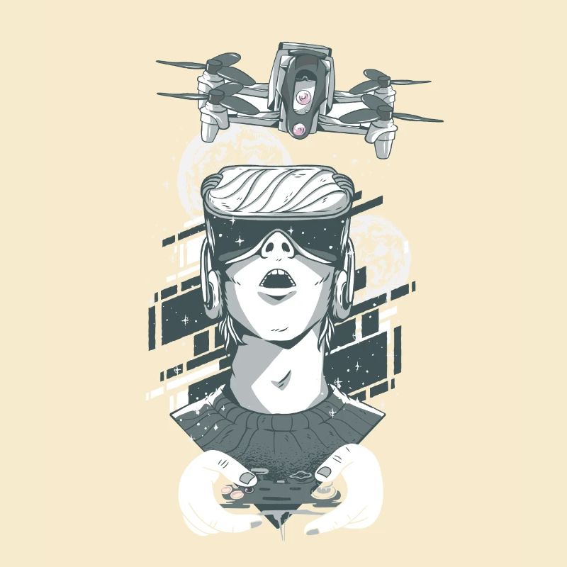 Drone operator, drone pilot with camera drone