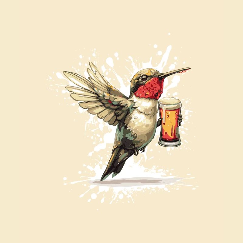 Kolibri Vogel Bier Lustig