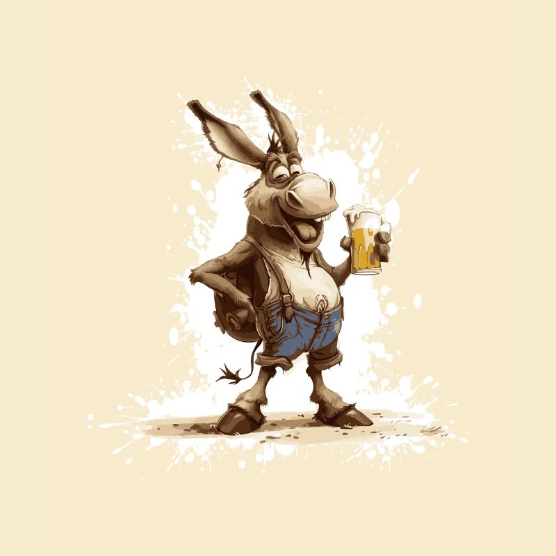 Esel Bier Lustig