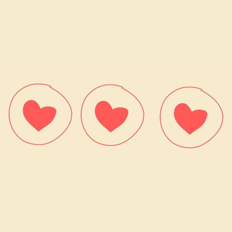 Heart Circle Symbol Shape Love Pattern Hearts Red
