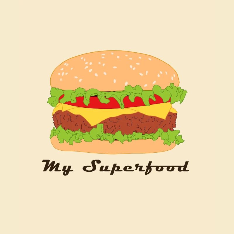 Comic Hamburger mit Spruch