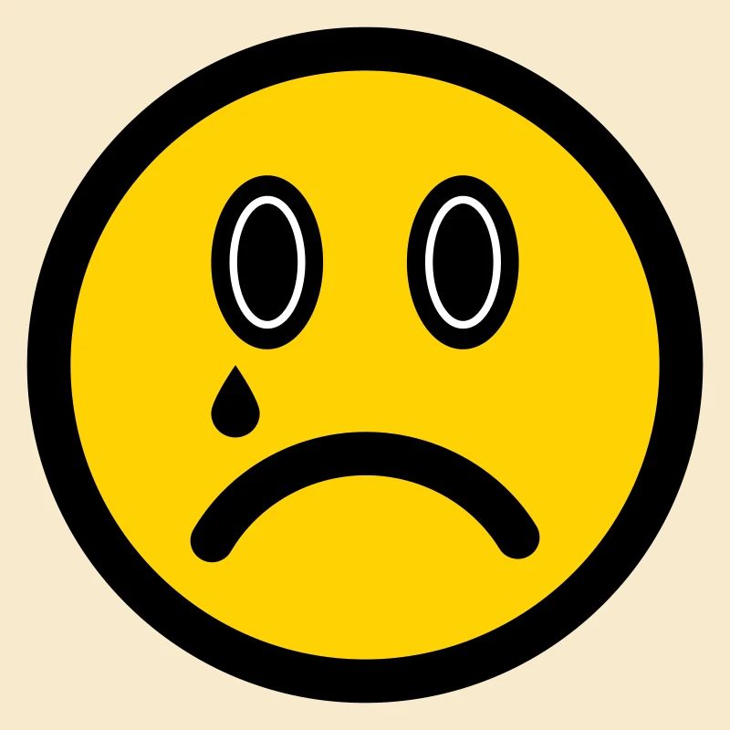 Weinendes Emoticon - Bildsymbol - Strichgesicht