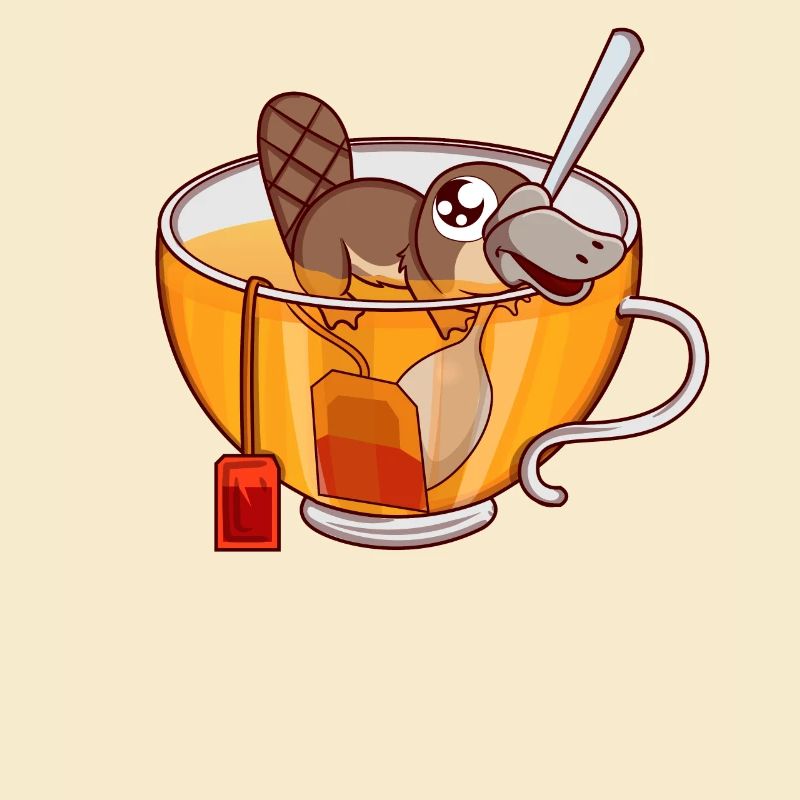 Platypus Swimming in Teacup Tea Drinker Gift