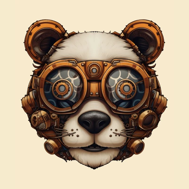 Steampunk Panda Bär Geschenk Steampunk