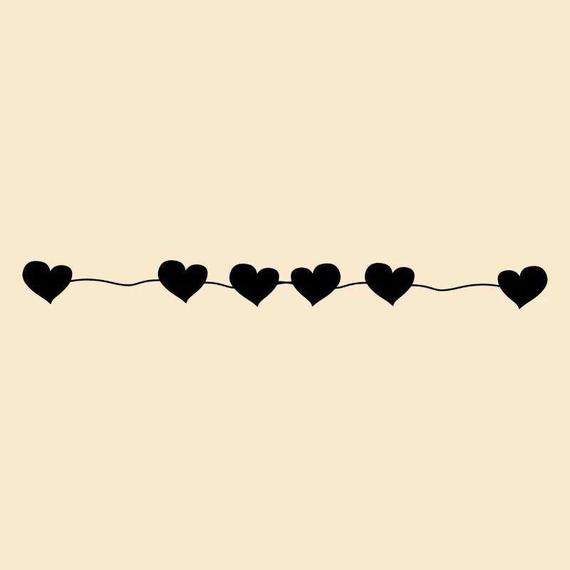 sechs herzen linie liebe herz