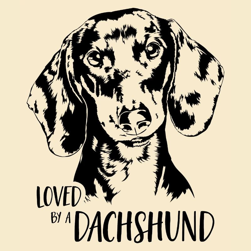 Loved by a Dachshund Hundespruch Hunde Wilsigns
