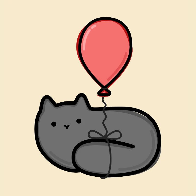 Katze mit Ballon