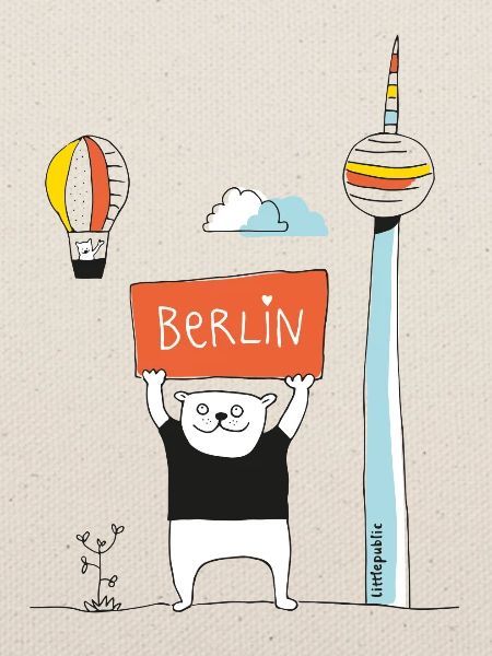Berliner Bär + Fernsehturm | farbig | littlepublic