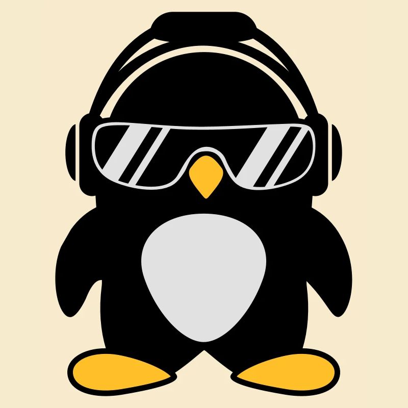 Pinguin mit Kopfhörer