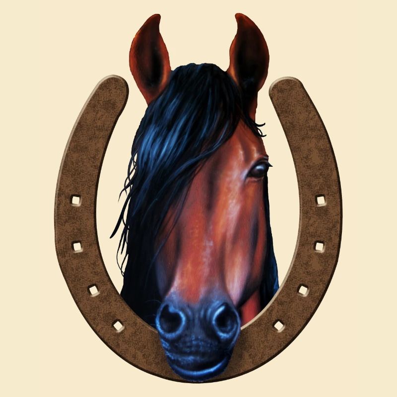 Pferd in Hufeisen