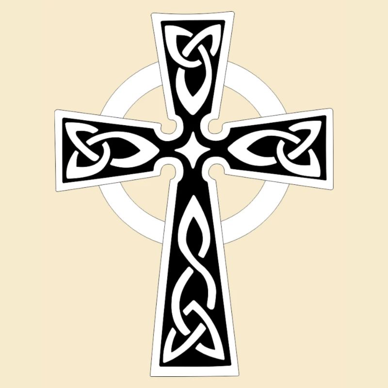 Weißes keltisches oder keltisches Kreuz