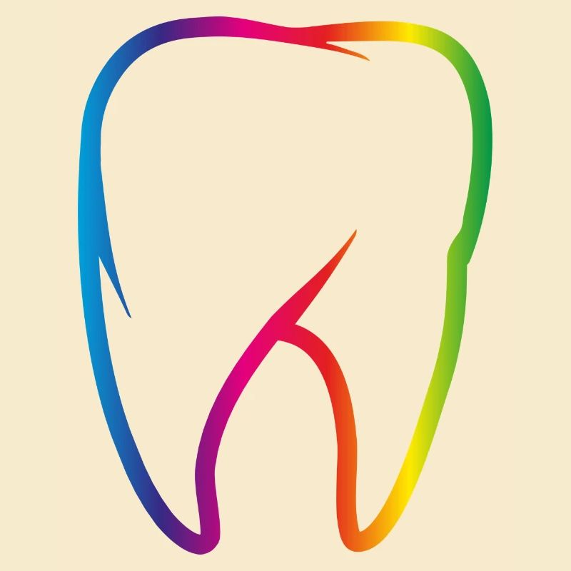 leuchtend bunter Regenbogen Zahn