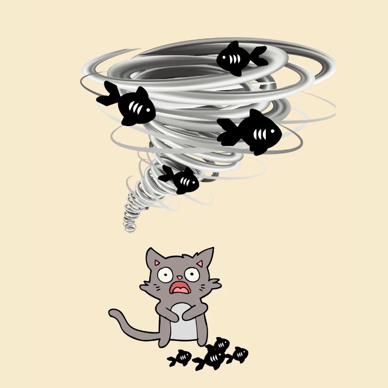 Tornado takes cat fish