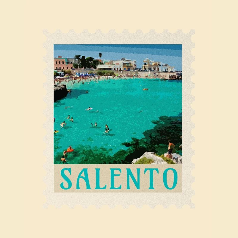 Affiche rétro de Salento Turquoise Beach
