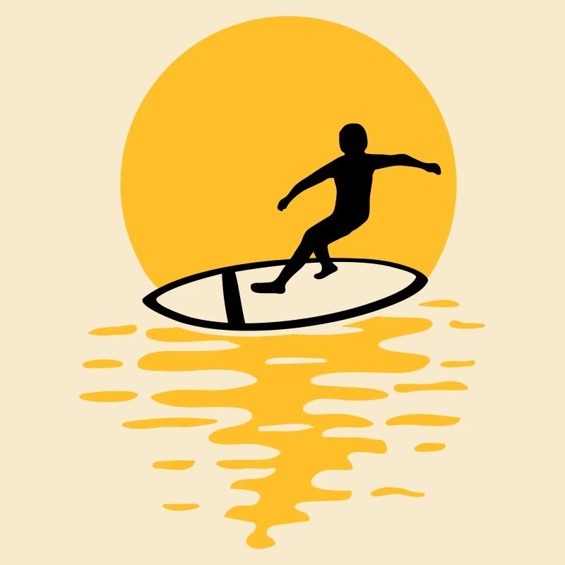 Surfeurs du soleil du soir