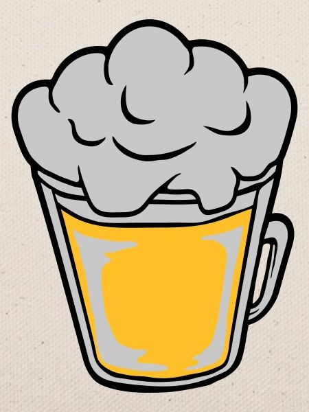 Comic Bier von oben