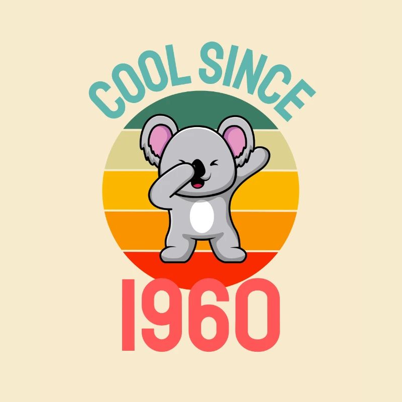 Cool seit 1960 Retro Dabbing Koala 63. Geburtstag