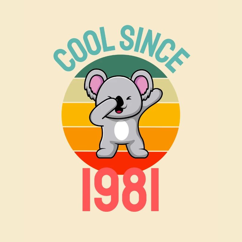 Cool since 1981 Retro Dabbing Koala 41st birthday