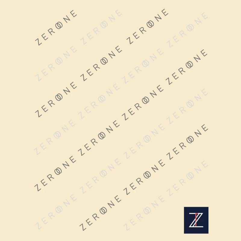 Lettrage croisé en cours d’exécution police ZERO ONE Logo moderne