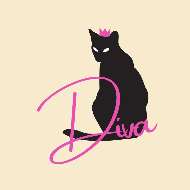 Diva Cat mit Krone pink