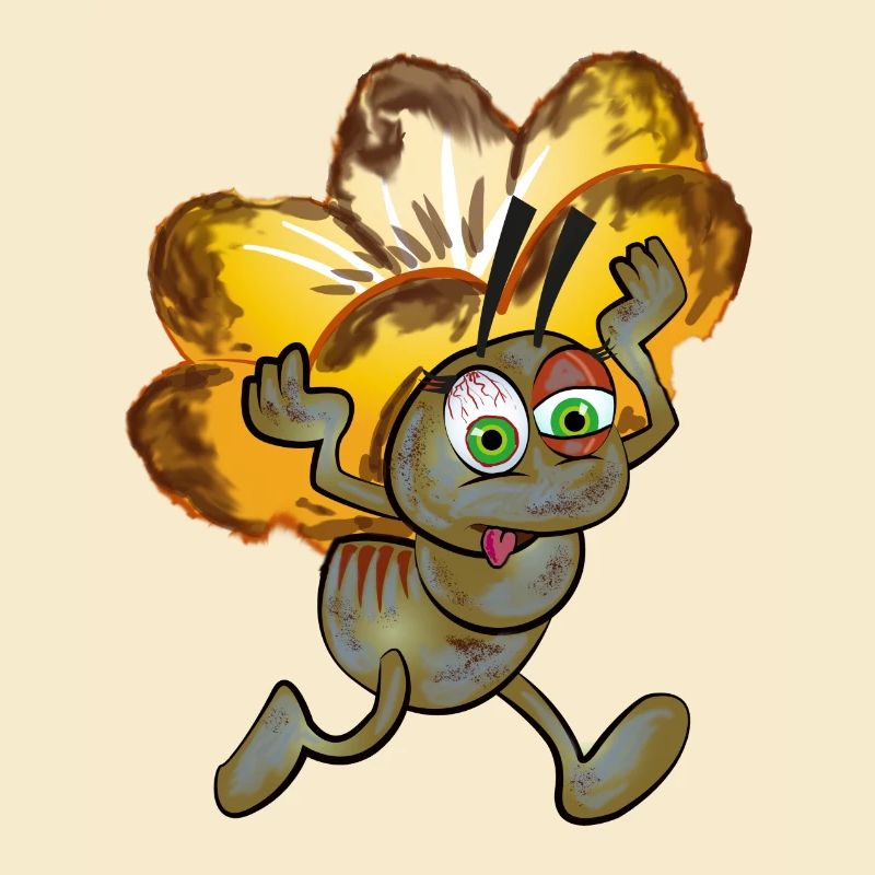 Zombie-Ameise mit einer Blume