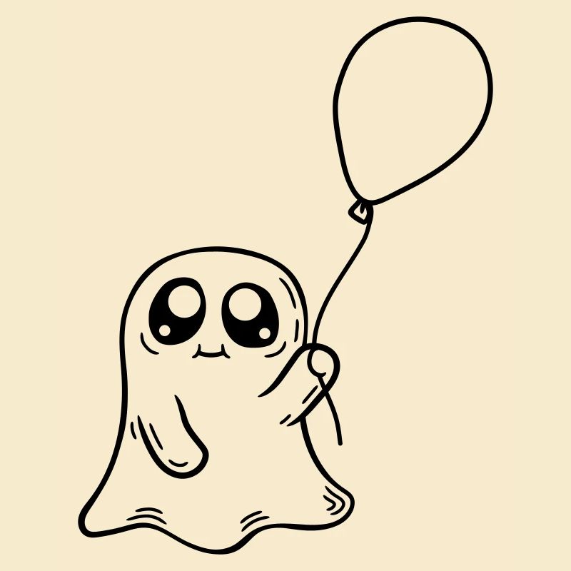 Geist hält Luftballon Design