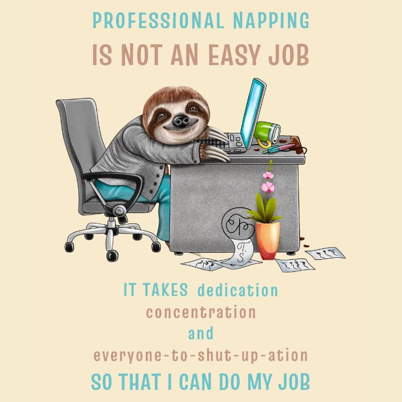 Lustiges Faultier Spruch Professional Napping