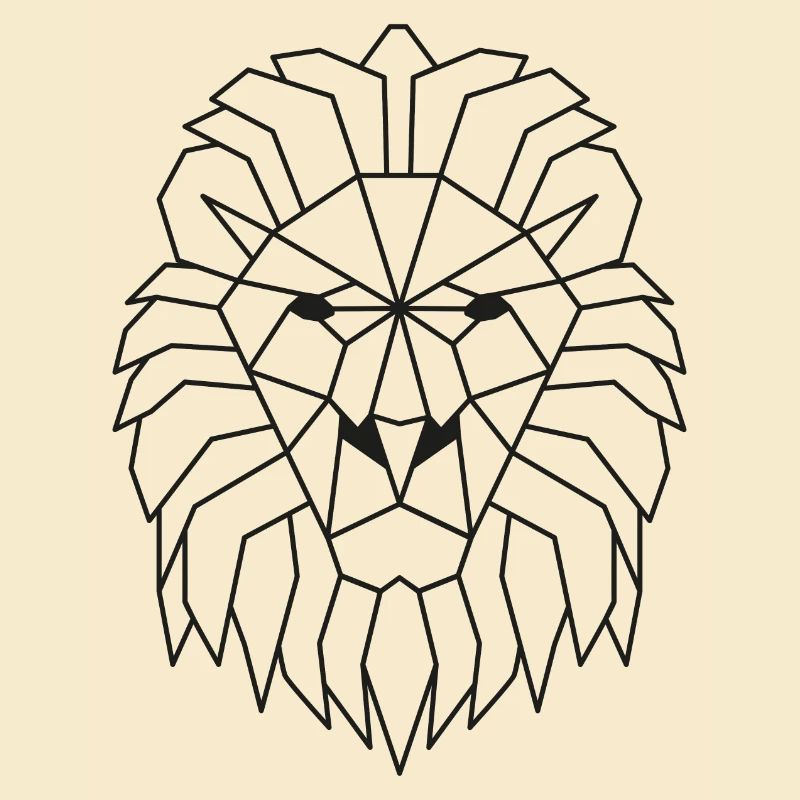 Löwe geometrisch schwarz