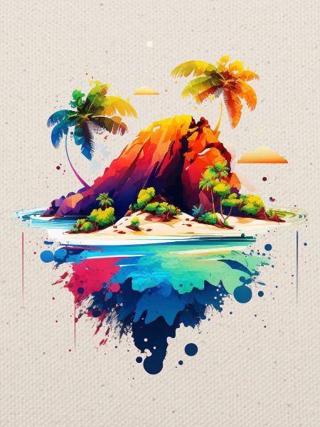 Beautiful Island Illustration | Südsee Insel