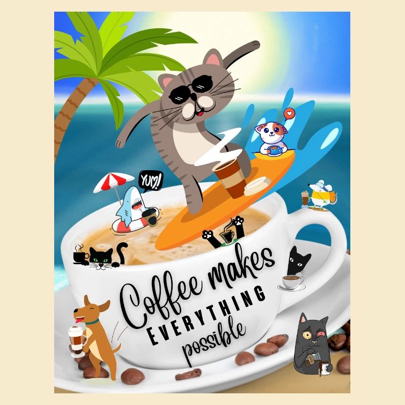 Spruch Humor - Coffee makes Everything possible