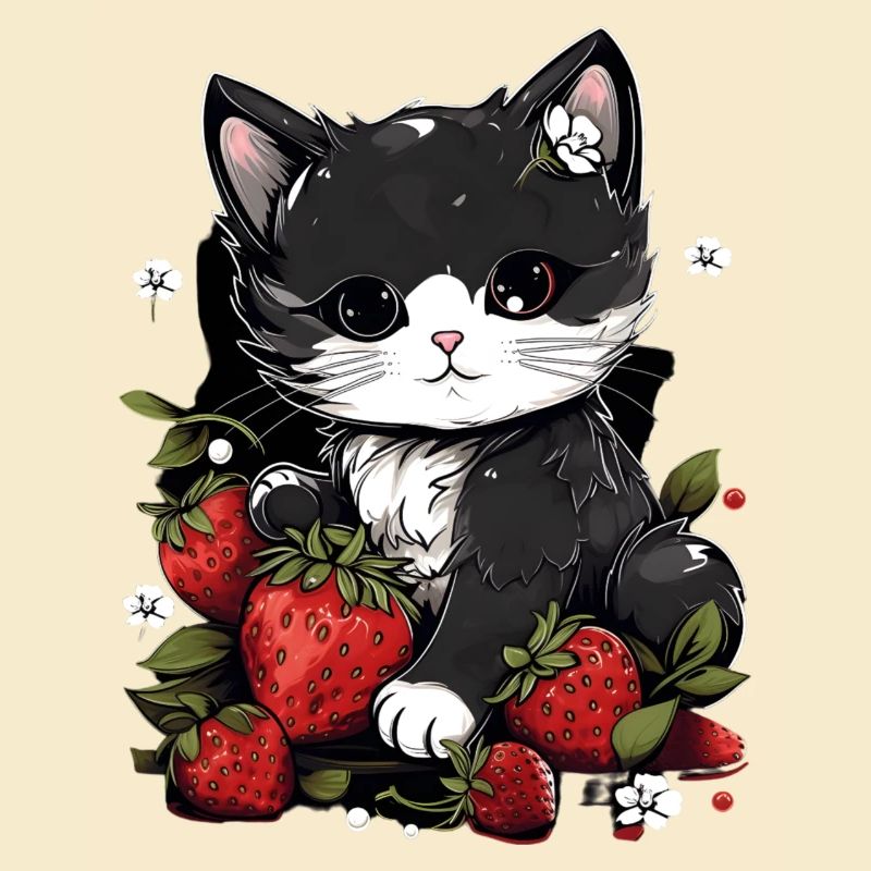 Katze Ragamuffin Erdbeere Geschenk
