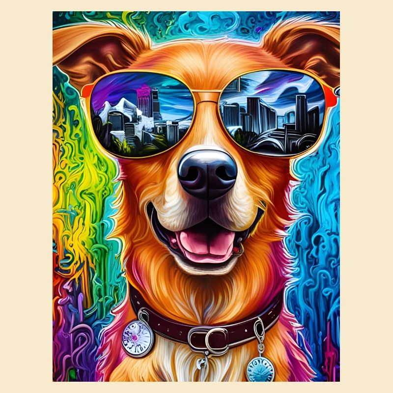 Hund mit Sonnenbrille