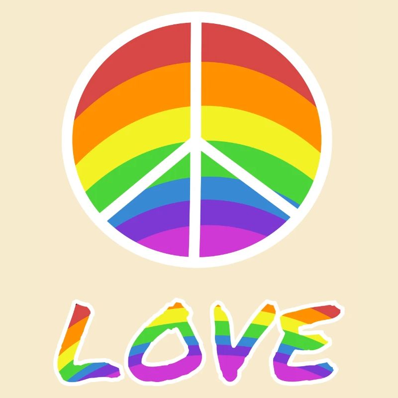 Peacezeichen Love Regenbogen