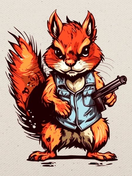 Eichhörnchen als bewaffneter Söldner