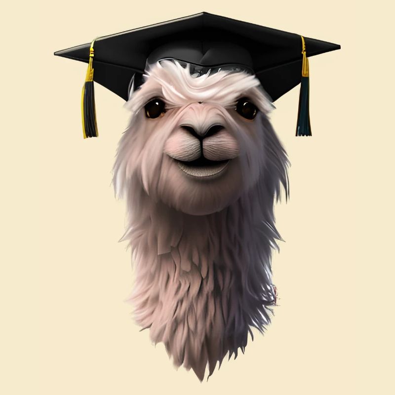 Schulabschluss Bachelor Absolvent Alpaka Studium