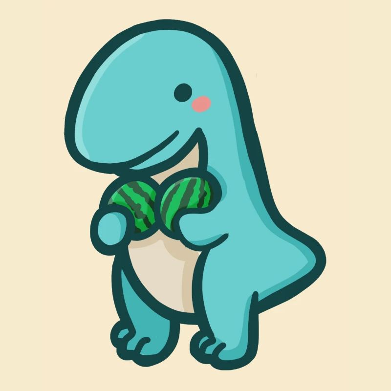 hugadino T-Rex à la pastèque, mignon dinosaure