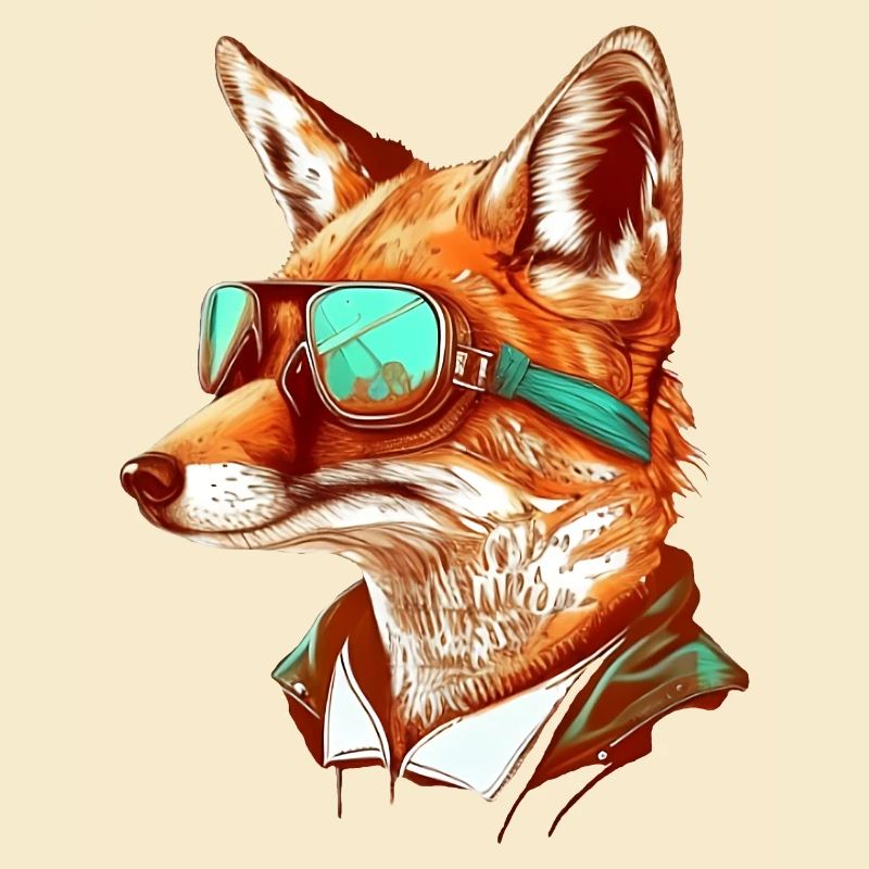 Fuchs mit Fliegerbrille