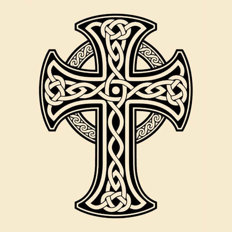 Black Celtic cross with circular braid