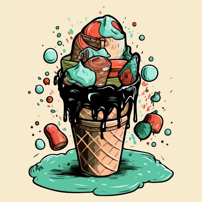 Cornet de glace multi-goûts