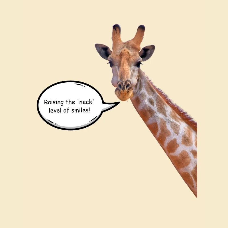 Giraffe mit ansteckendem Lächeln