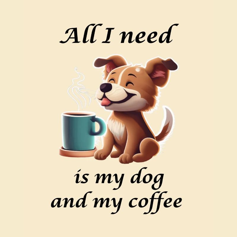 Süßer Hund mit Kaffeetasse