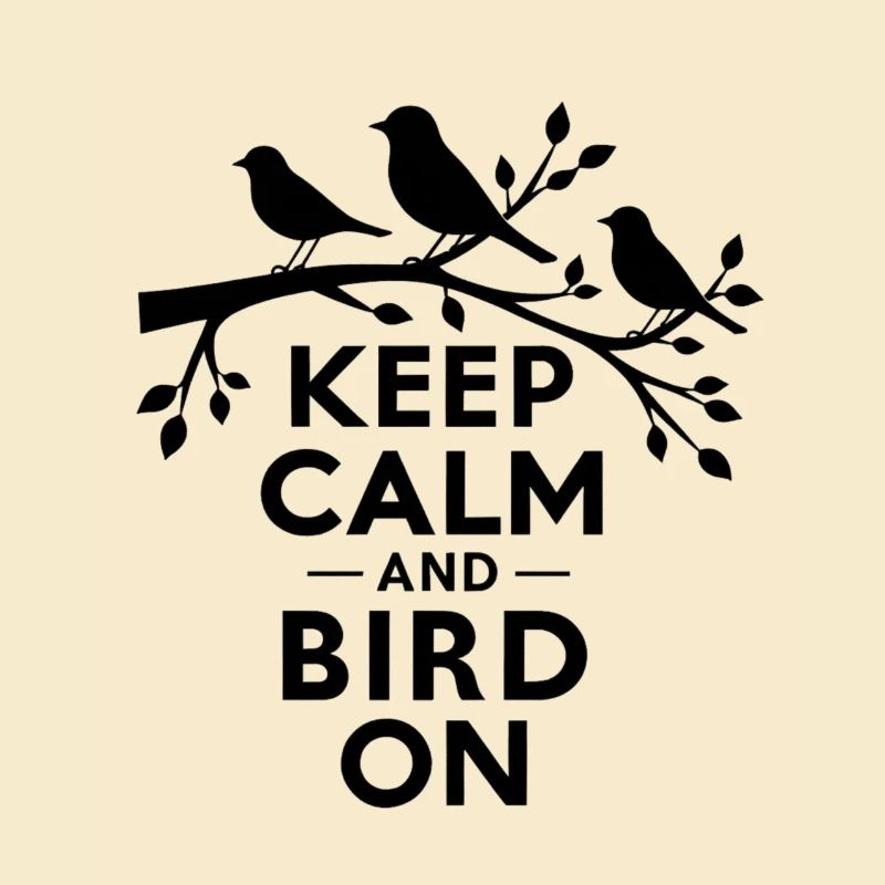 "reste calme et regarde les oiseaux" slogan
