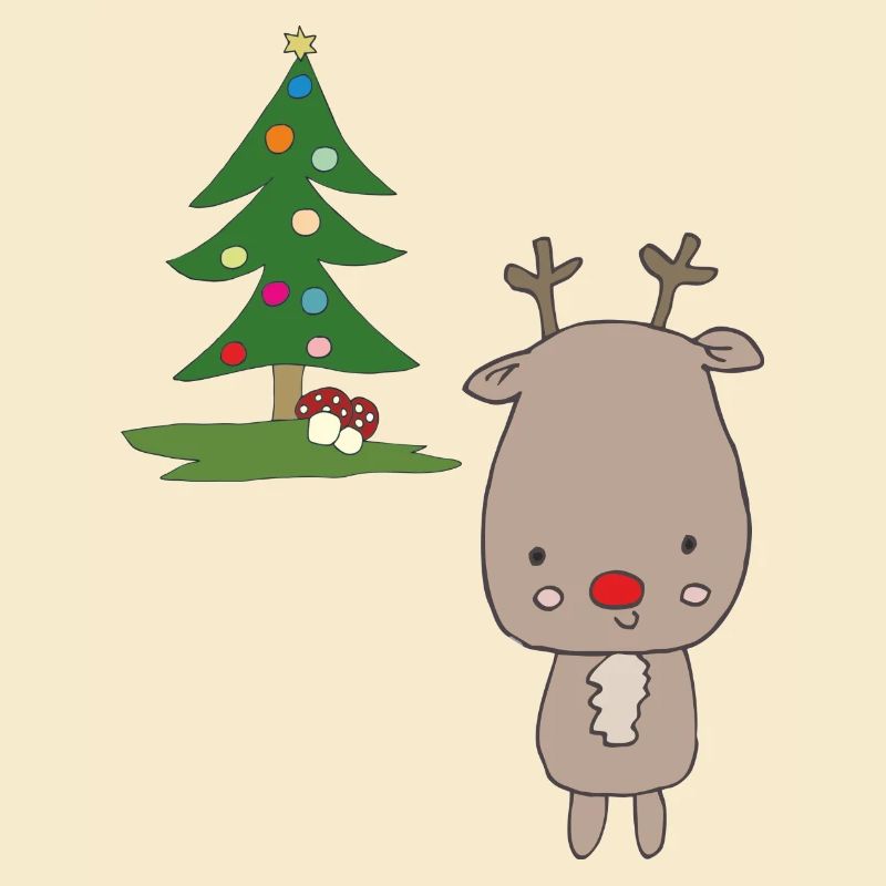 elch mit weihnachtsbaum