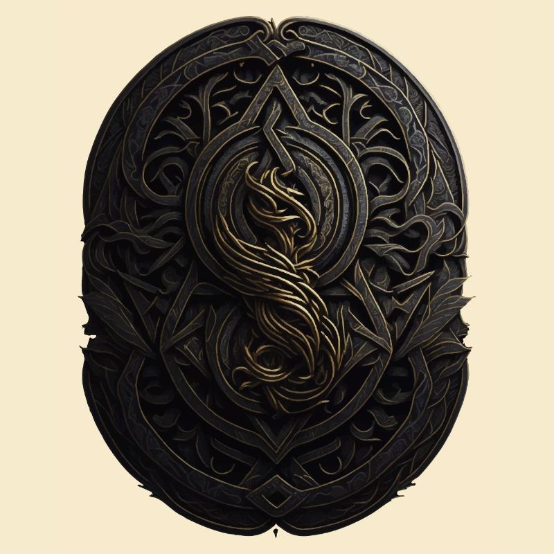 Maya Schwarz-Gold-Monogramm