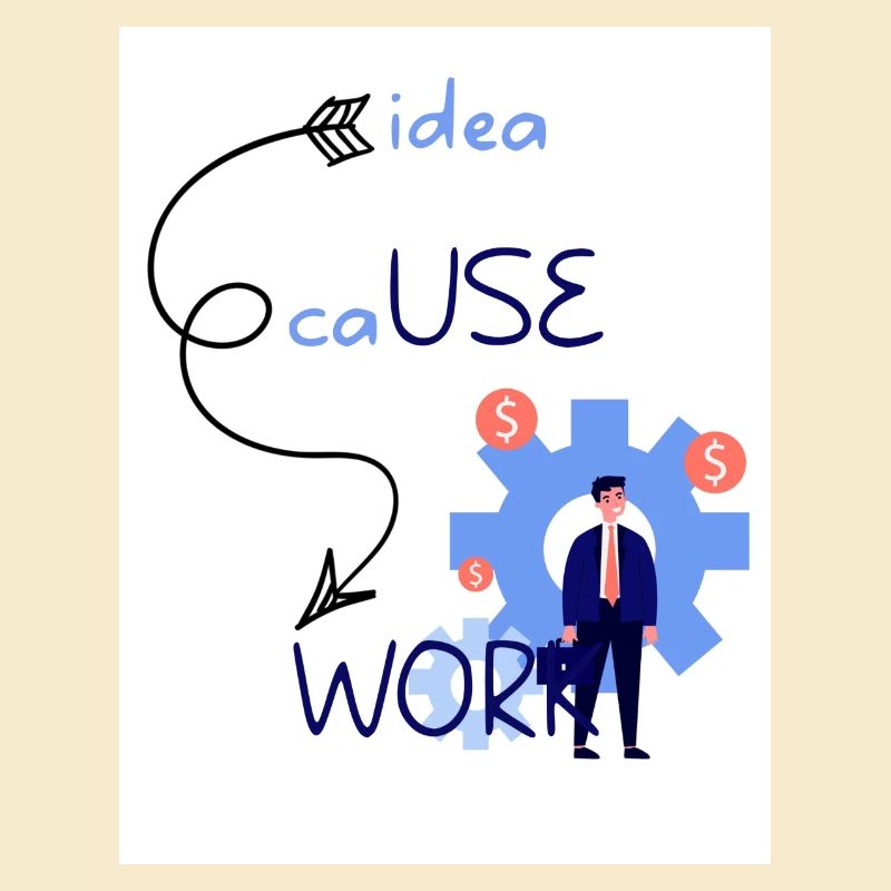 Idea cause work. An idea creates a work.