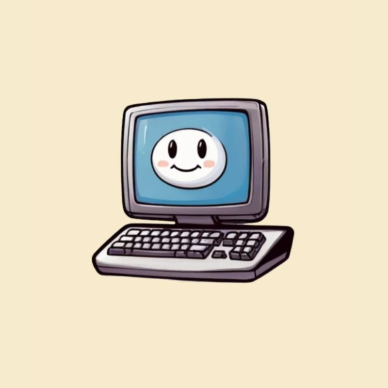 Lachender Comic-Computer