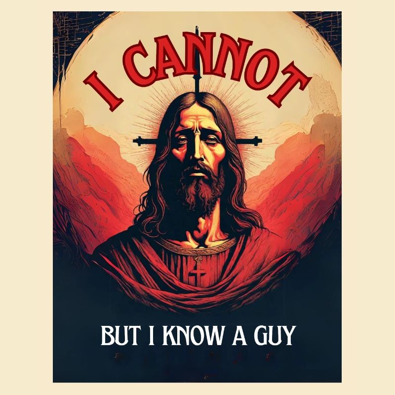 "I cannot but I know a Guy" religious humor, fun